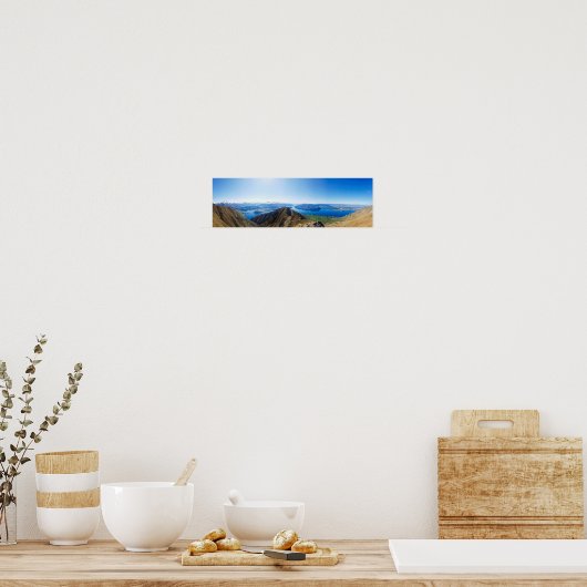 Panoramisch uitzicht Nieuw-Zeeland Roy's Peak Poster (Keuken)