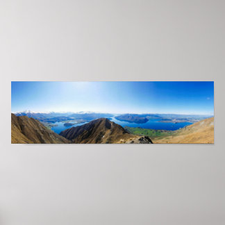 Panoramisch uitzicht Nieuw-Zeeland Roy's Peak Poster