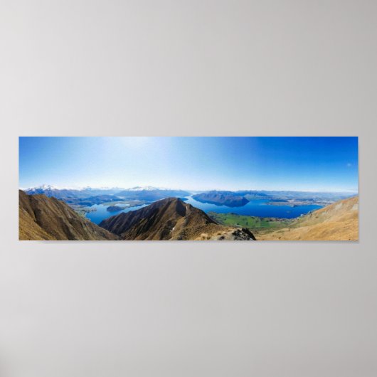 Panoramisch uitzicht Nieuw-Zeeland Roy's Peak Poster (Voorkant)