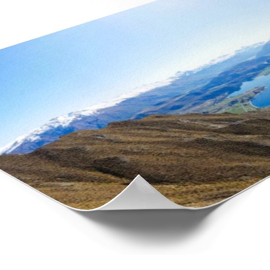Panoramisch uitzicht Nieuw-Zeeland Roy's Peak Poster (Hoek)