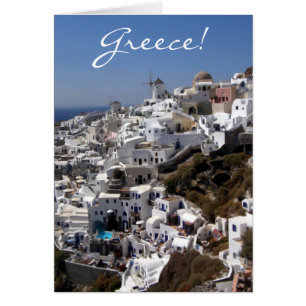 Panoramisch uitzicht Oia, Griekenland