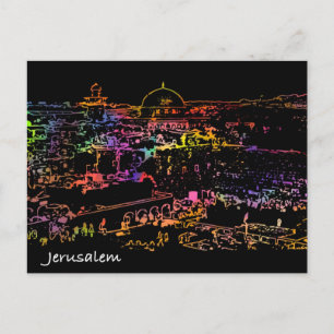 Panoramisch uitzicht Old City Jerusalem Briefkaart