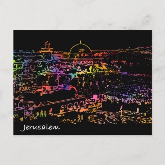 Panoramisch uitzicht Old City Jerusalem Briefkaart (Voorkant)