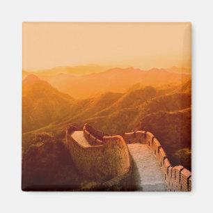 Panoramisch uitzicht op de Grote Muur, China Magneet