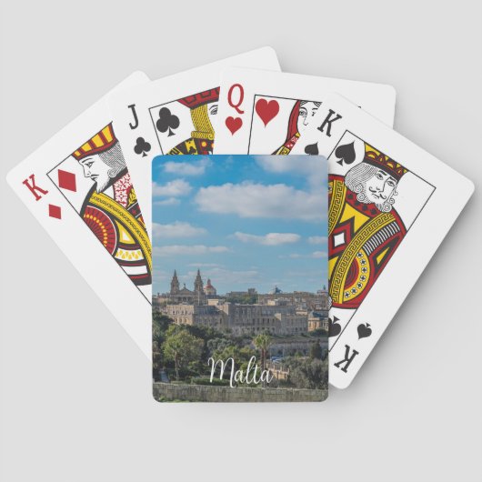 Panoramisch uitzicht op de oude stad Valletta op M Pokerkaarten (Achterkant)