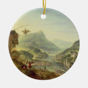Panoramisch uitzicht op de Rijn (paar met 59649) Keramisch Ornament