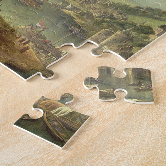 Panoramisch uitzicht op de Rijn (paar met 59649) Legpuzzel (Zijkant)