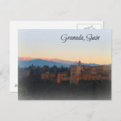Panoramisch uitzicht op de Sunset of Alhambra and Briefkaart (Voorkant / Achterkant)