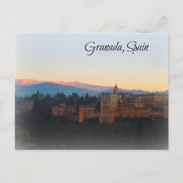 Panoramisch uitzicht op de Sunset of Alhambra and  Briefkaart