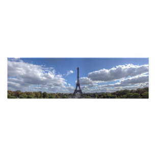 Panoramisch uitzicht op Eiffeltoren - Parijs Foto Afdruk