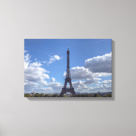 Panoramisch uitzicht op Eiffeltoren vanuit Trocade Canvas Afdruk