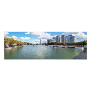 Panoramisch uitzicht op Front de Seine - Parijs, F Foto Afdruk