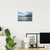 Panoramisch uitzicht op Front de Seine - Parijs, F Poster (Thuiskantoor)