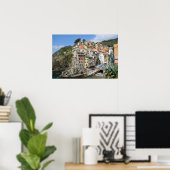Panoramisch uitzicht op het dorpsgebied Riomaggior Poster (Thuiskantoor)