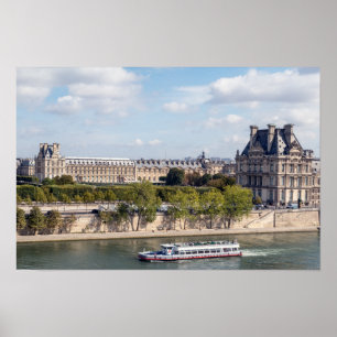 Panoramisch uitzicht over Parijs vanaf het dak van Poster