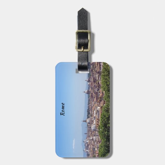 Panoramisch uitzicht Rome van Castel Sant'Angelo Bagagelabel (Voorkant verticaal)