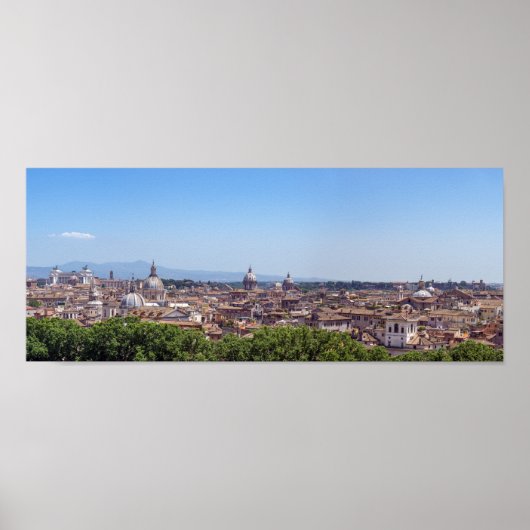 Panoramisch uitzicht Rome van Castel Sant'Angelo Poster (Voorkant)