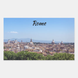 Panoramisch uitzicht Rome van Castel Sant'Angelo Rechthoekige Sticker