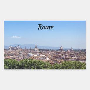 Panoramisch uitzicht Rome van Castel Sant'Angelo Rechthoekige Sticker