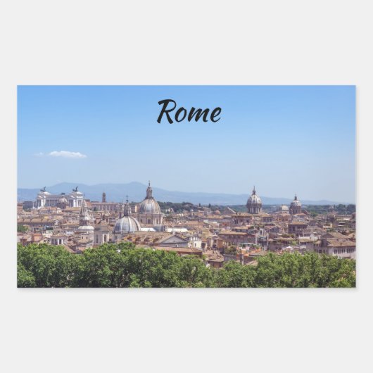 Panoramisch uitzicht Rome van Castel Sant'Angelo Rechthoekige Sticker (Voorkant)