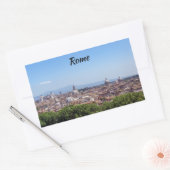 Panoramisch uitzicht Rome van Castel Sant'Angelo Rechthoekige Sticker (Envelop)