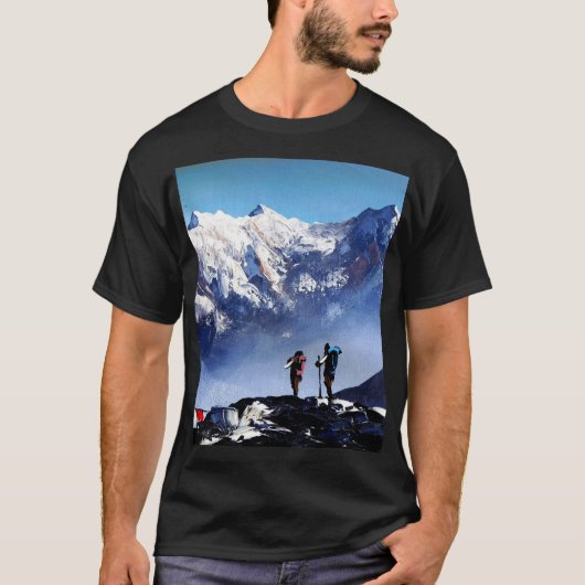 Panoramisch Uitzicht van Ama Dablam Peak Everest M T-shirt (Voorkant)