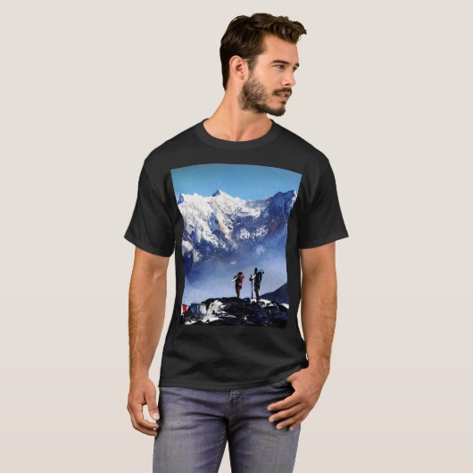 Panoramisch Uitzicht van Ama Dablam Peak Everest M T-shirt (Voorkant volledig)
