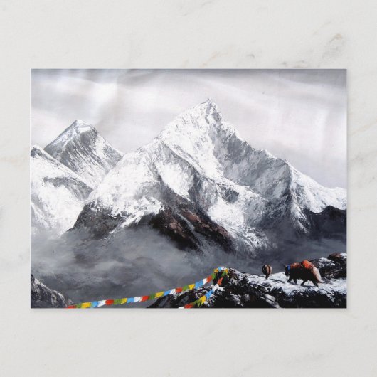 Panoramisch Uitzicht van de Everest Mountain Briefkaart (Voorkant)
