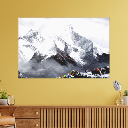 Panoramisch Uitzicht van de Everest Mountain Canvas Afdruk (Insitu (Woonkamer))