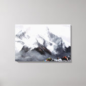 Panoramisch Uitzicht van de Everest Mountain Canvas Afdruk (Voorkant)