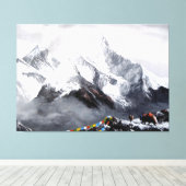 Panoramisch Uitzicht van de Everest Mountain Canvas Afdruk (Insitu (Houten vloer))