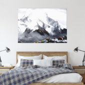 Panoramisch Uitzicht van de Everest Mountain Canvas Afdruk (Insitu (Slaapkamer))