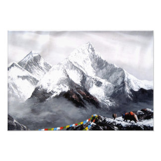Panoramisch Uitzicht van de Everest Mountain Foto Afdruk