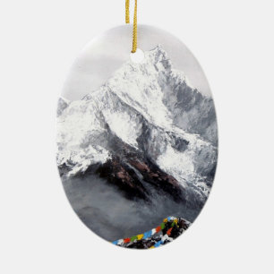 Panoramisch Uitzicht van de Everest Mountain Keramisch Ornament