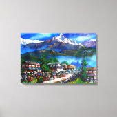Panoramisch Uitzicht van de Everest Mountain Nepal Canvas Afdruk (Voorkant)