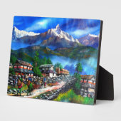 Panoramisch Uitzicht van de Everest Mountain Nepal Fotoplaat (Zijkant)