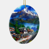 Panoramisch Uitzicht van de Everest Mountain Nepal Keramisch Ornament (Rechts)