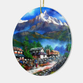 Panoramisch Uitzicht van de Everest Mountain Nepal Keramisch Ornament (Links)