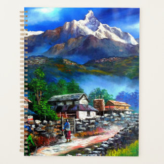 Panoramisch Uitzicht van de Everest Mountain Nepal Planner