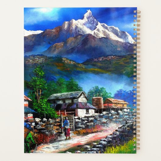 Panoramisch Uitzicht van de Everest Mountain Nepal Planner (Achterkant)