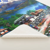 Panoramisch Uitzicht van de Everest Mountain Nepal Sherpa Deken (3/4)