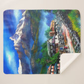 Panoramisch Uitzicht van de Everest Mountain Nepal Sherpa Deken (Voorkant (horizontaal))