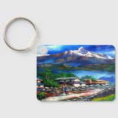 Panoramisch Uitzicht van de Everest Mountain Nepal Sleutelhanger (Achterkant)