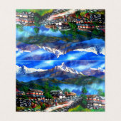 Panoramisch Uitzicht van de Everest Mountain Nepal Visitekaartje (Buitenkant ongevouwen)