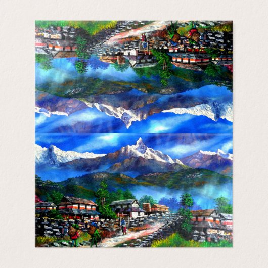 Panoramisch Uitzicht van de Everest Mountain Nepal Visitekaartje (Buitenkant ongevouwen)