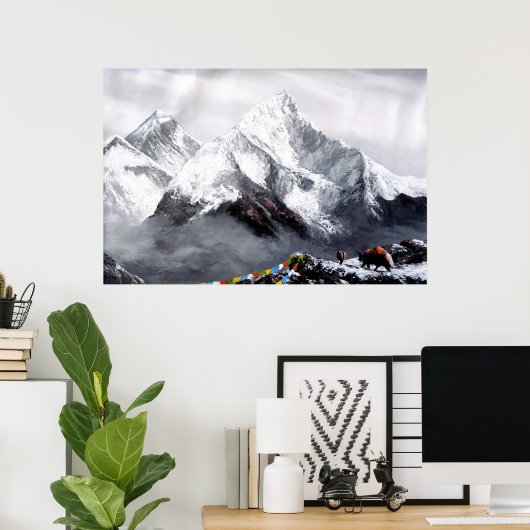 Panoramisch Uitzicht van de Everest Mountain Poster (Thuiskantoor)