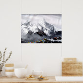 Panoramisch Uitzicht van de Everest Mountain Poster (Keuken)