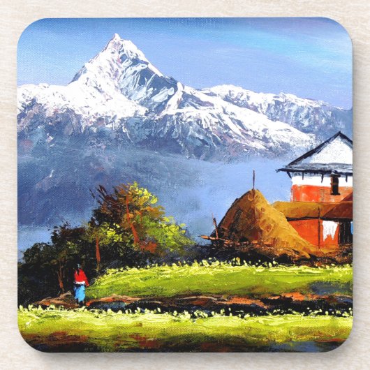 Panoramisch Uitzicht van de prachtige Everest Moun Bier Onderzetter (Voorkant)