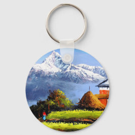 Panoramisch Uitzicht van de prachtige Everest Moun Sleutelhanger