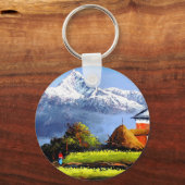 Panoramisch Uitzicht van de prachtige Everest Moun Sleutelhanger (Voorkant)